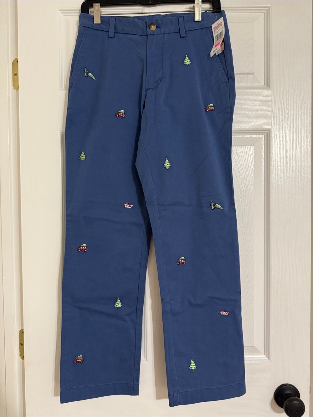 Vineyard Vines Navy Blue Embroidered Kids Chino Pants
